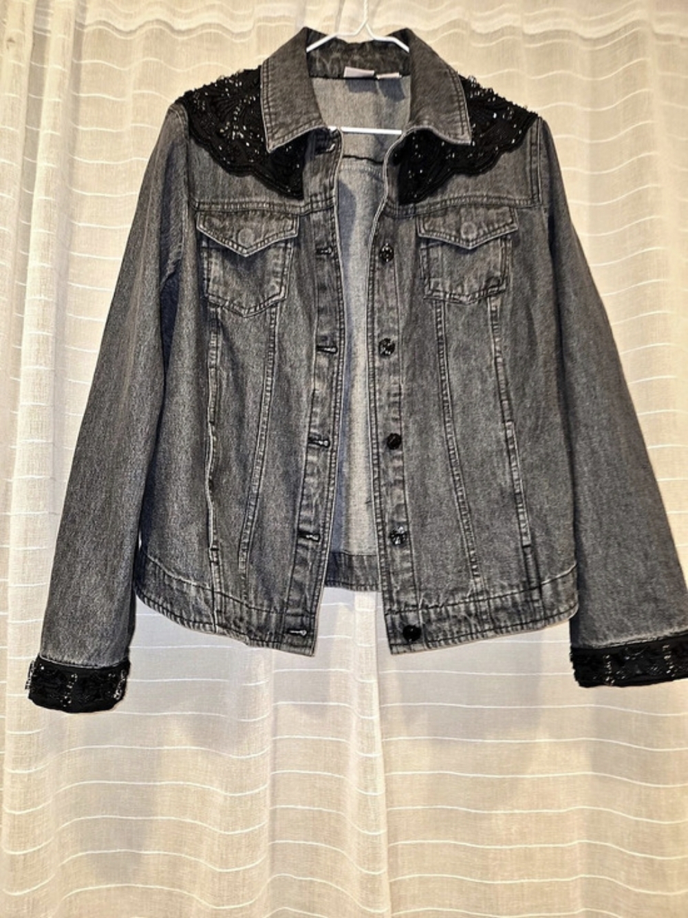 Chinco's Embellished Black Denim Jacket